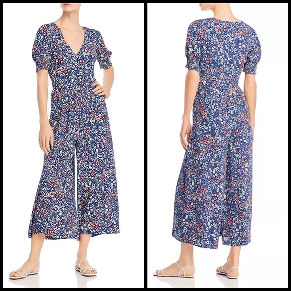 EUC Yumi Kim Lucky You Jumpsuit in Blossom Navy - Picture 2 of 15